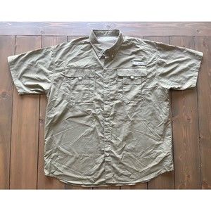 Columbia PFG Vented Button-Up Fishing Shirt Short Sleeve Omni-Shade Men’s Size L